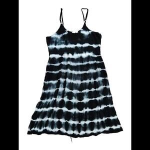 Beach By Exist Dress Cover Up Large Tie Dye Black White RUNS SMALL